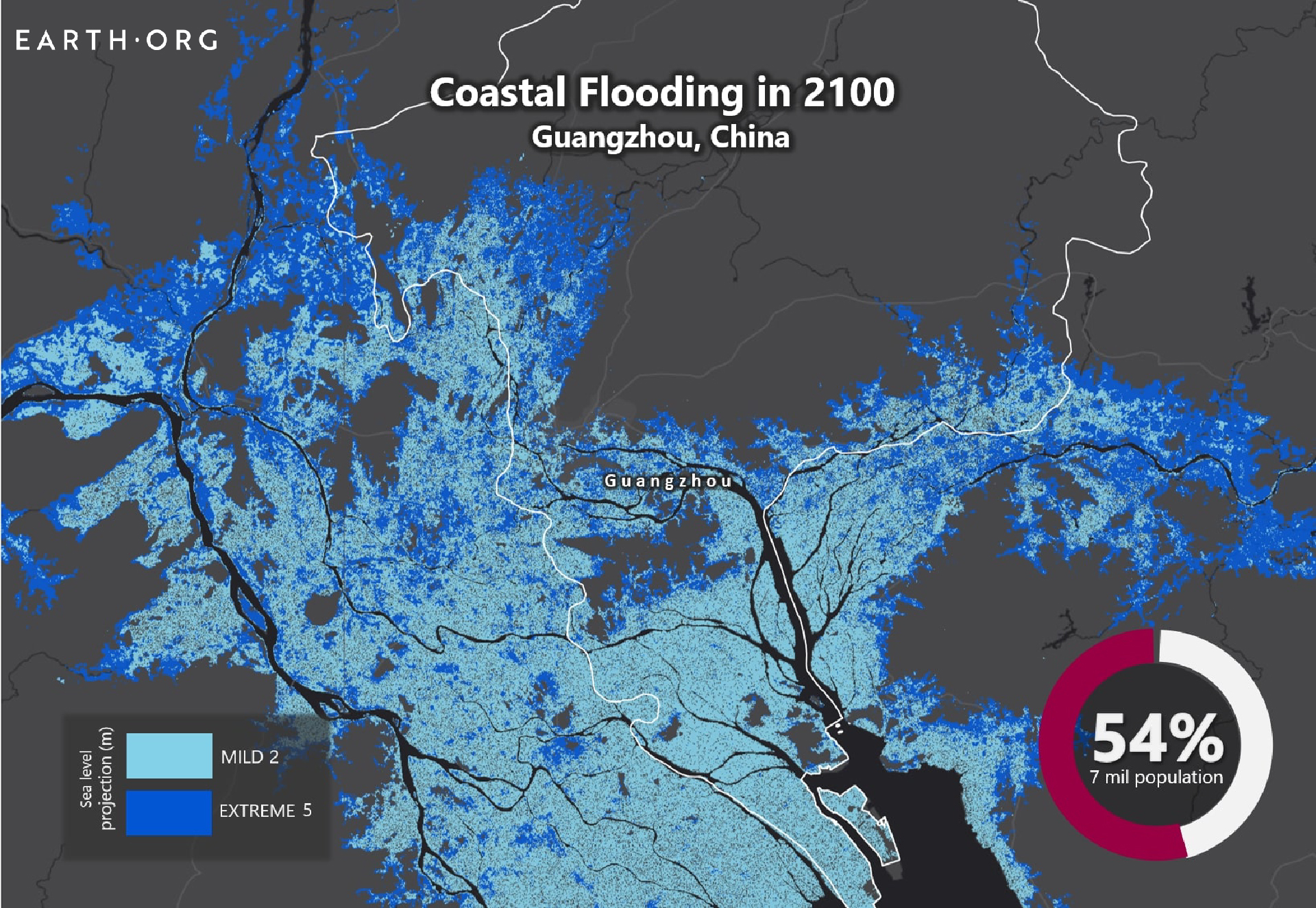sea level rise by 2100 Guangzhou