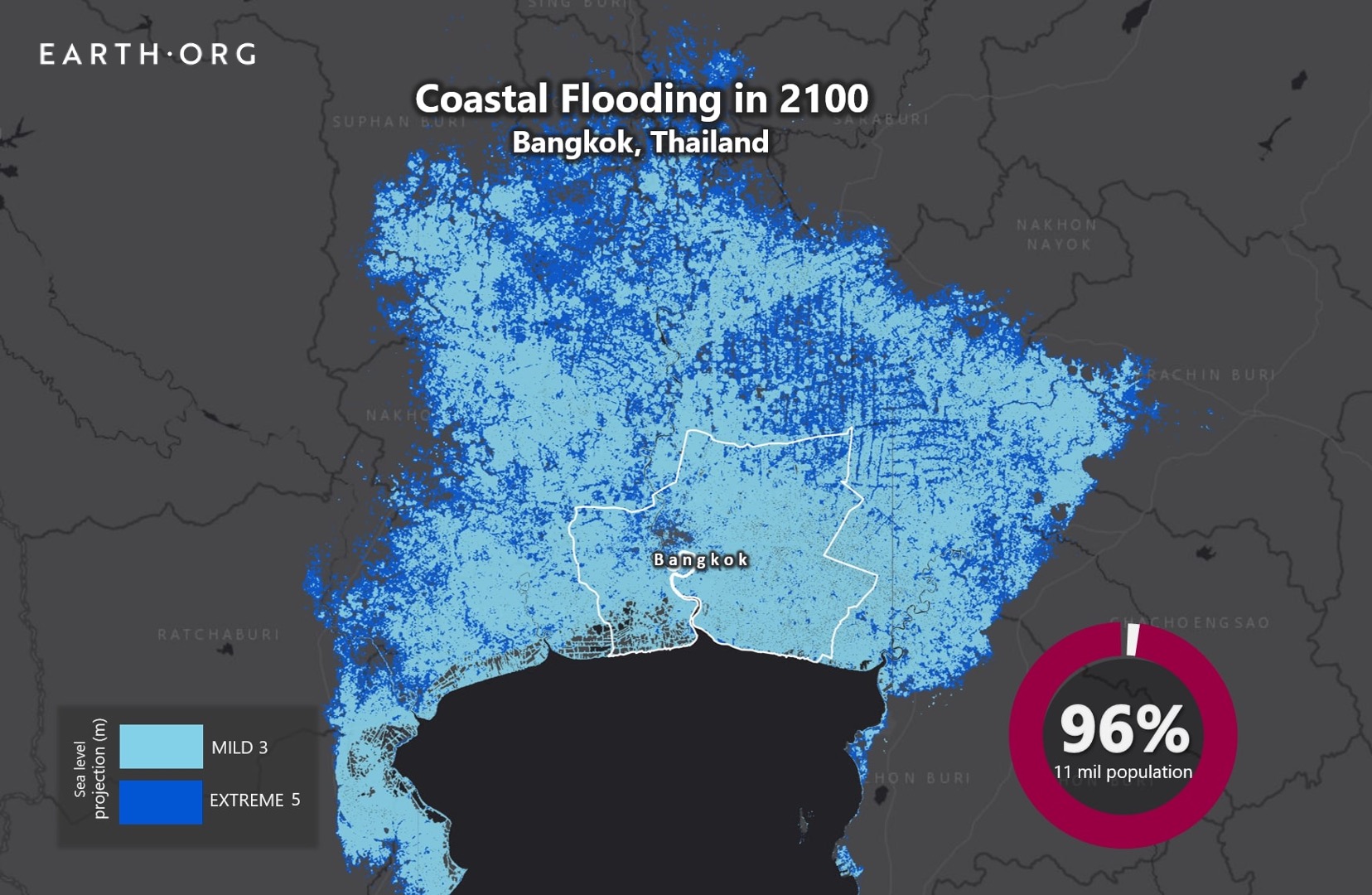 sea level rise by 2100 bangkok