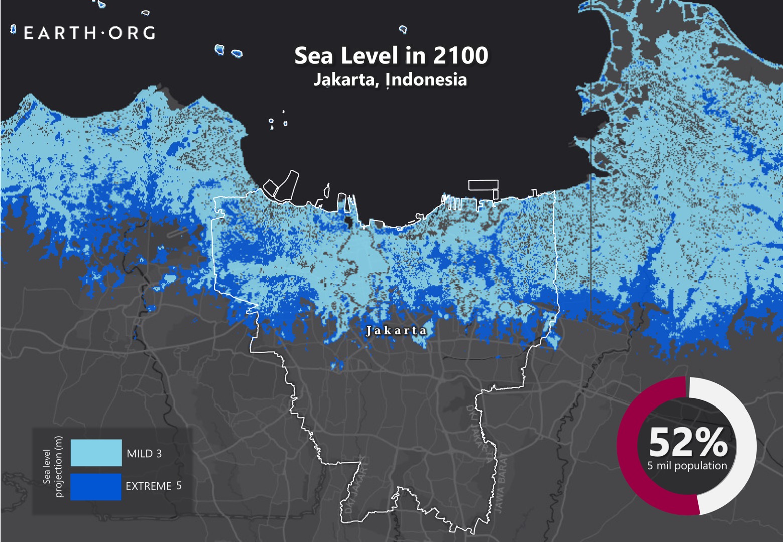 Sea Level Rise by 2100 - Jakarta | Earth.Org - Past | Present | Future