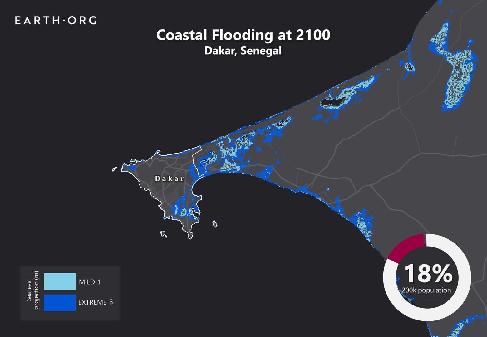sea level rise by 2100 dakar