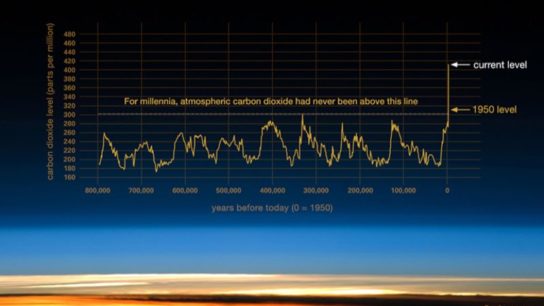 co2 carbon dioxide levels past 800,000 thousand years