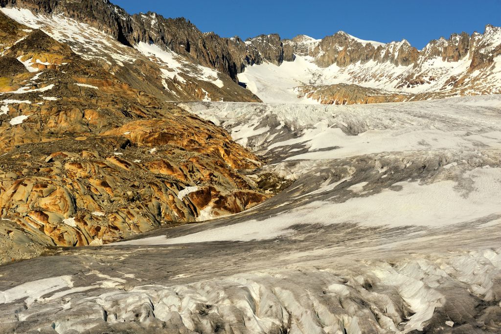 swiss alps; melting glaciers in switzerland