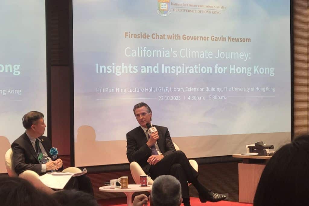 Governor Newsom visits Hong Kong University on Oct. 23, 2023. Photo: Martina Igini/Earth.Org