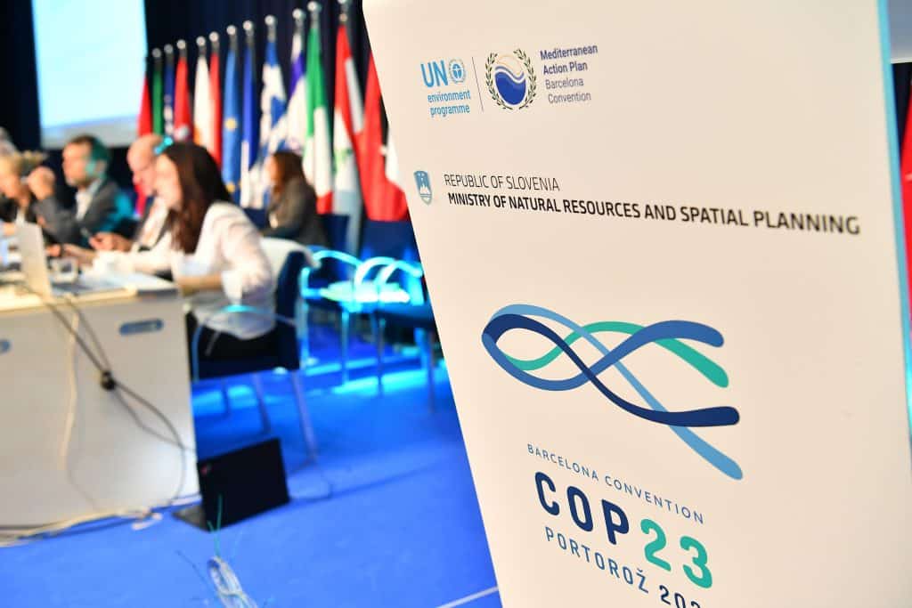 COP23 by UNEP/MAP addressed the pressing issues of climate change, biodiversity loss and pollution. Credit: Government of Slovenia
