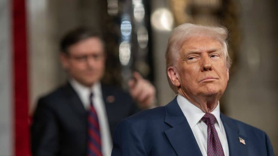 President Donald Trump delivers an address before a joint session of Congress on March 4, 2025.
