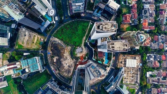 Aerial photo of Jakarta, Indonesia.