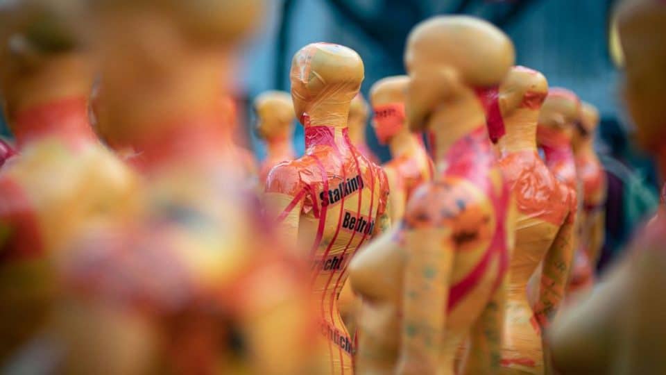 An art installation in Bonn on the occasion of the International Day for the Elimination of Violence Against Women.