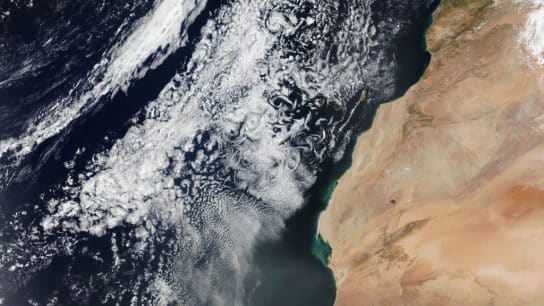 Swirly clouds in the Canaries.