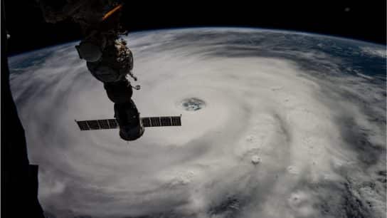 Typhoon Ragasa photographed from the International Space Station as it passes the Philippine Sea on September 22, 2025.