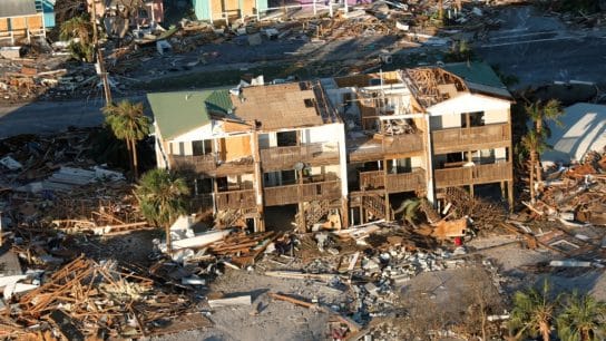 Aftermath of Hurricane Michael that left a swath of destruction across the area near Panama City, Florida, on October 11, 2018.