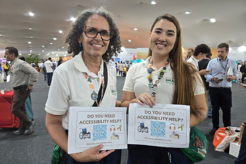 Accessibility volunteers at COP30.