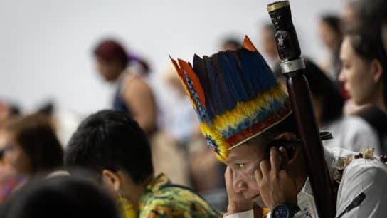 Meeting with Indigenous representatives at COP30.