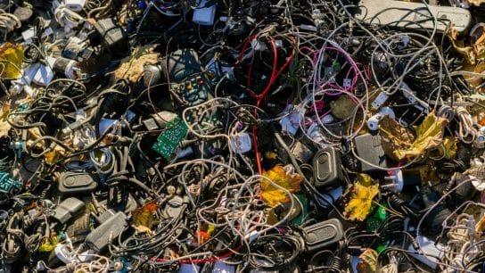 A pile of electronic waste.