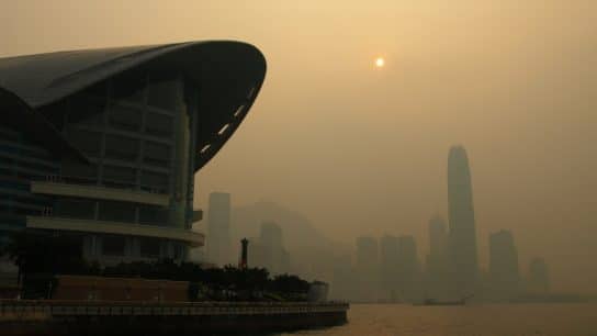 Air pollution in Hong Kong.
