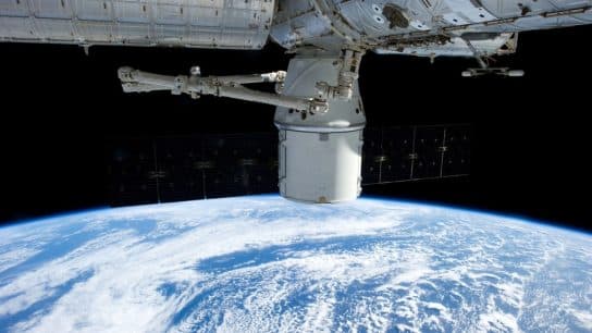 A satellite in space.