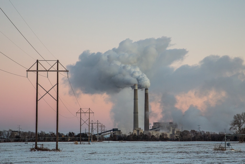 The Sherburne County Generating Station, a large coal-fired power plant on the banks of the Mississippi River in Becker, Minnesota.