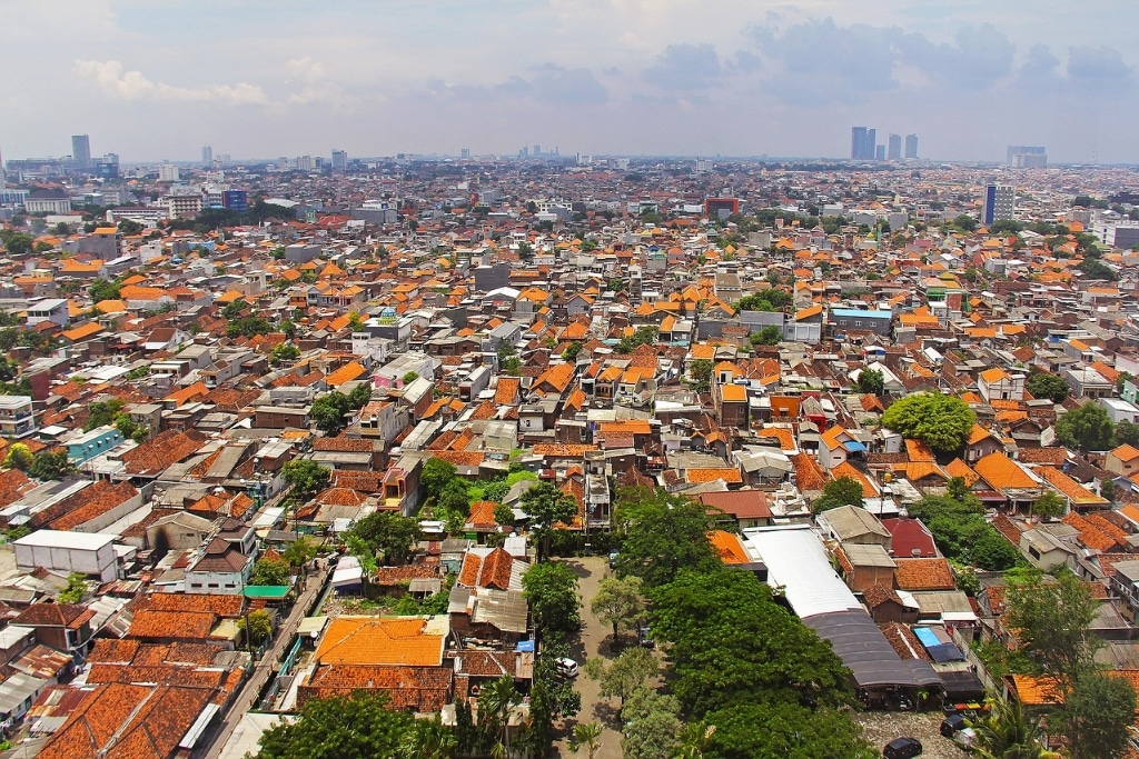 Aerial view of Surabaya, Indonesia.