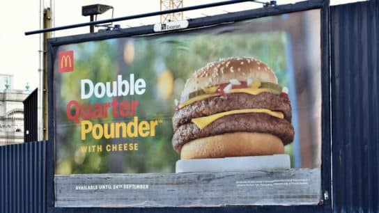 McDonald's advertising poster in Belfast, Northern Ireland.