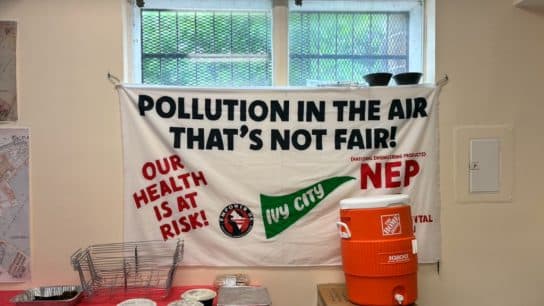 A banner hanging in the Empower DC Clubhouse in Ivy City.