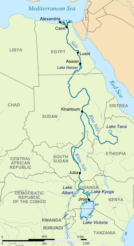 Map of the Nile River.